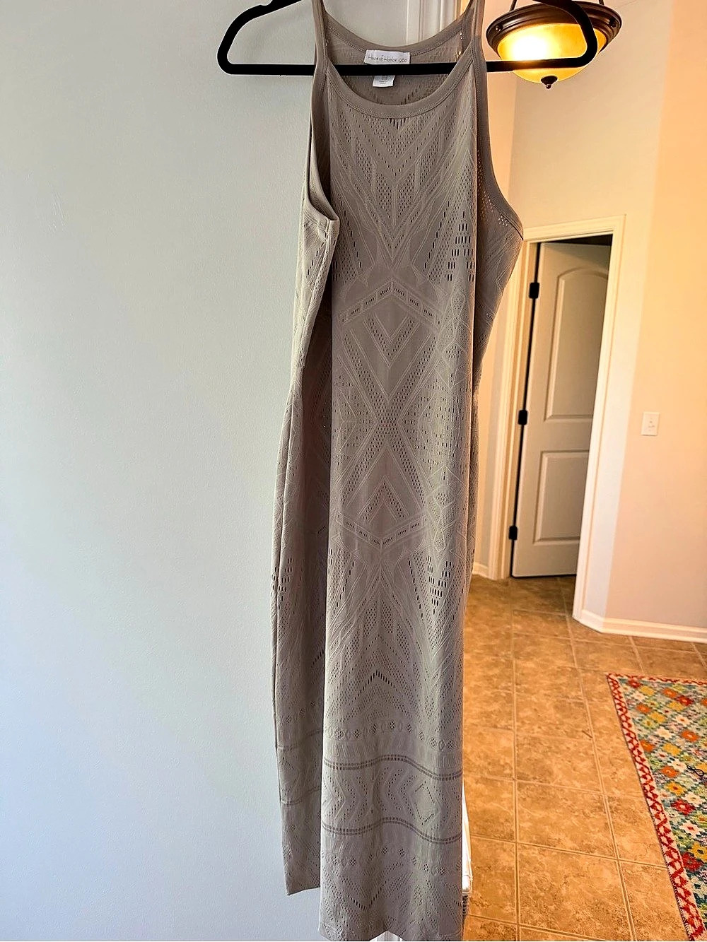 House of Harlow 1960 Women's Geometric Knit Maxi Dress Brown Medium Like New